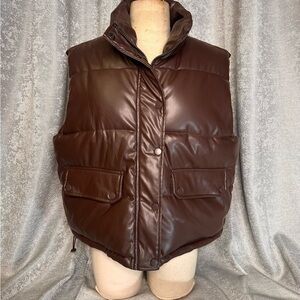 C&C California Dark Brown Puffer Vest